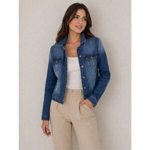 EDC Denim Jacket Blue Fitted Stretch Jean Jacket Women’s Size M/L See Notes